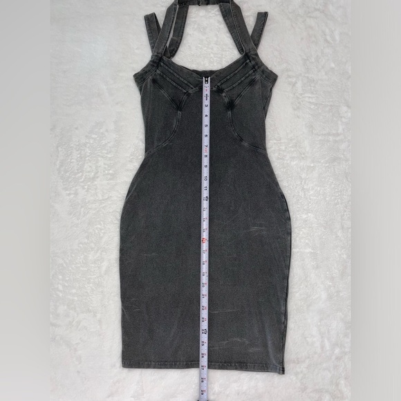 NWOT ASOS Mini Dress Grey Gray S/M Stretchy Tight Bodycon Sexy Hot Flattering​ - Picture 3 of 7